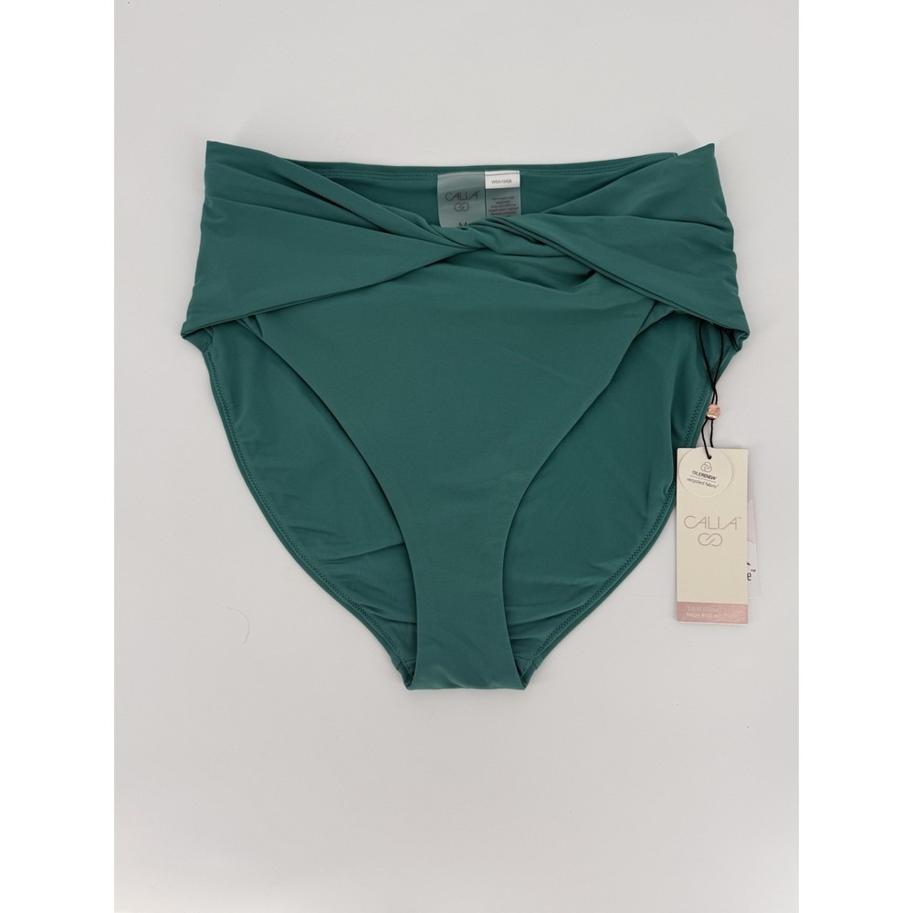 Calia By Carrie Underwood Swim Bikini Bottom High Rise Jungle Green Size Med